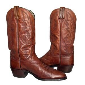 1990s Dan Post Brown Leather Western Cowboy Boots 10.5D